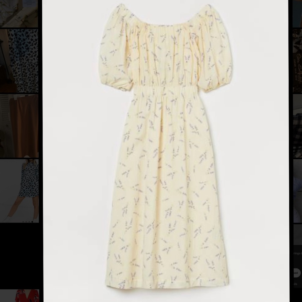 H&M - off the shoulder midi floral dress